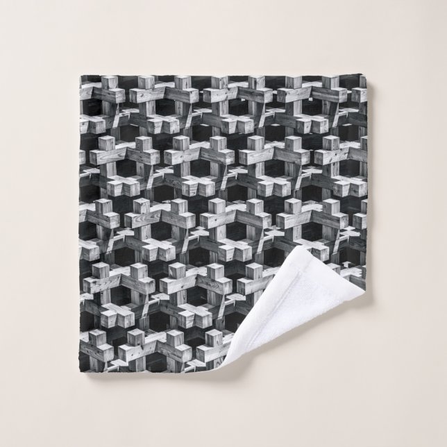 Grey and black cross wash cloth (Wash Cloth)