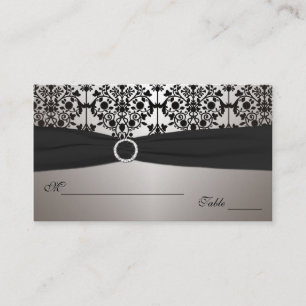 Grey and Black Damask Placecards