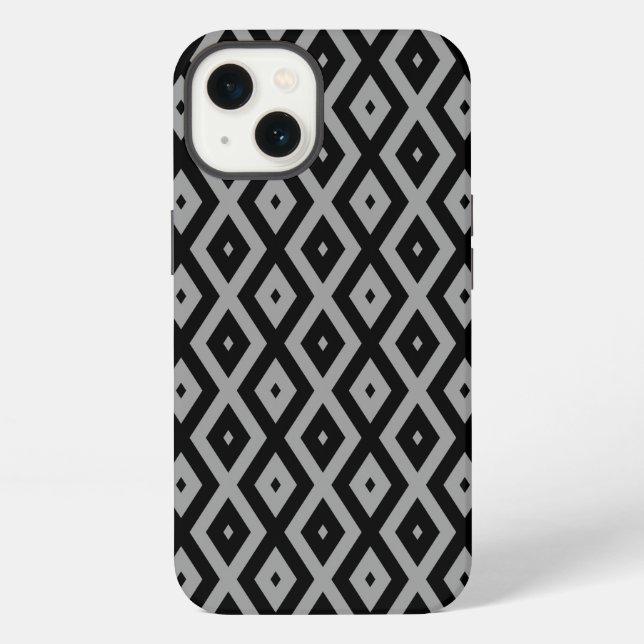Grey and black diamond pattern Case-Mate iPhone ca Case (Back)