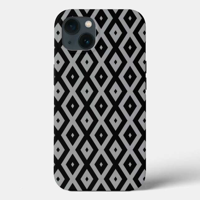 Grey and black diamond pattern Case-Mate iPhone ca Case (Back)