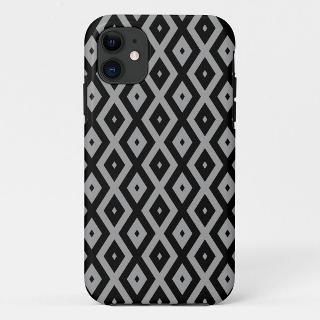 Grey and black diamond pattern Case-Mate iPhone case (Back)