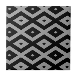 Grey and black diamond pattern tile