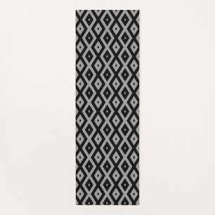 Grey and black diamond pattern yoga mat