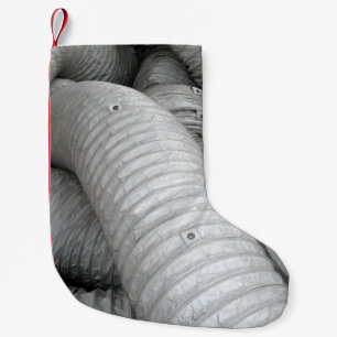Grey and black fabric sofa small christmas stocking