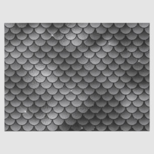 Grey and Black Fish Scales Decoupage Tissue Paper