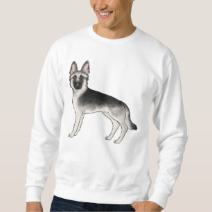 Grey And Black German Shepherd Cartoon GSD Dog Sweatshirt