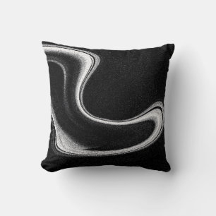 Grey and black illustration cushion