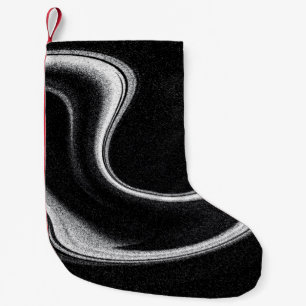Grey and black illustration small christmas stocking