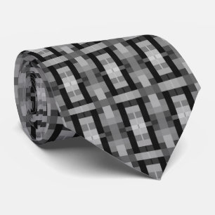 Grey and Black Pattern Tie