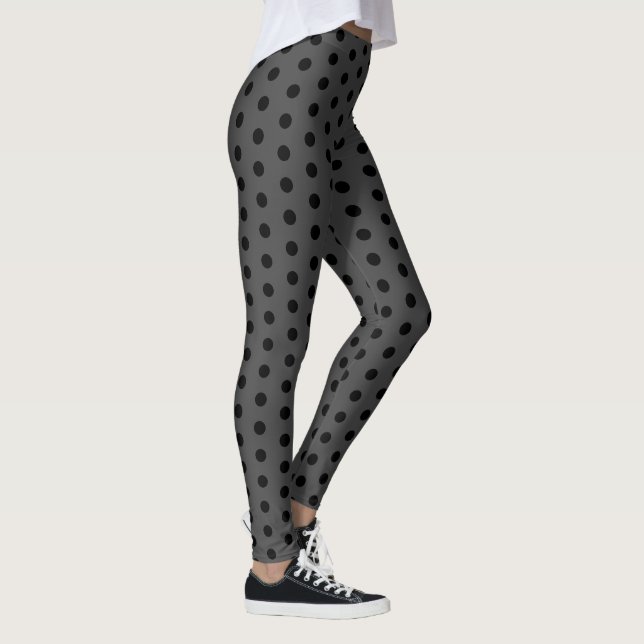 Grey and Black Polka Dot Leggings (Right)