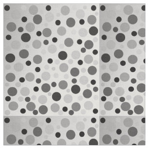 Grey And Black Polka Dots, Fabric