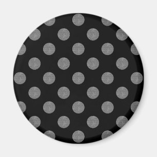 Grey and black polka dots magnet