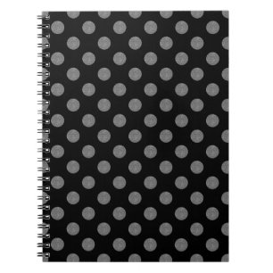 Grey and black polka dots notebook