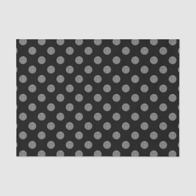 Grey and black polka dots tissue paper (Front)