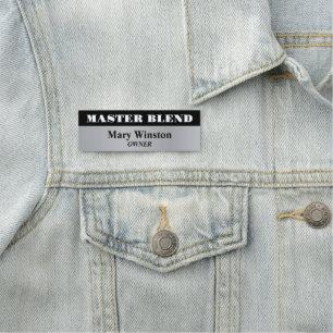 Grey and Black Professional Name Tag