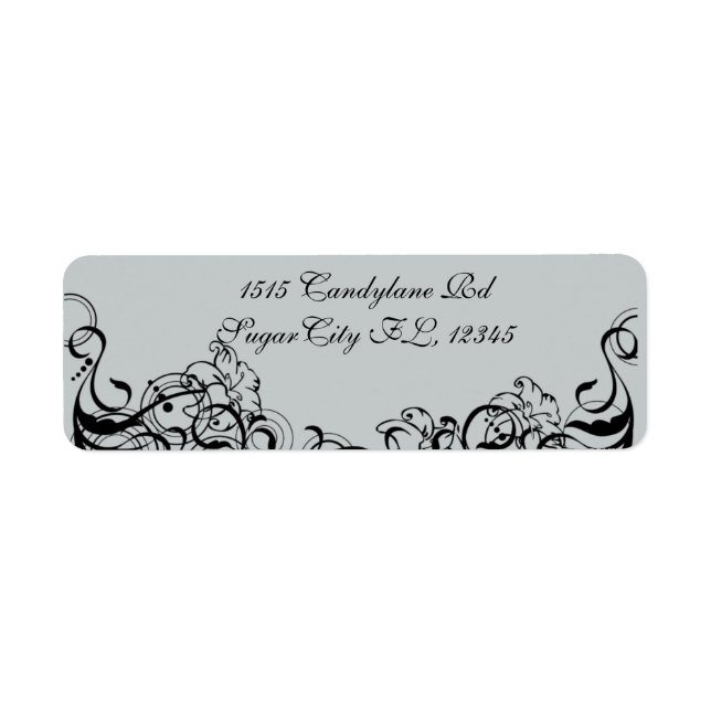 Grey and Black Return Address Labels (Front)
