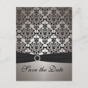 Grey and Black Save the Date Postcard