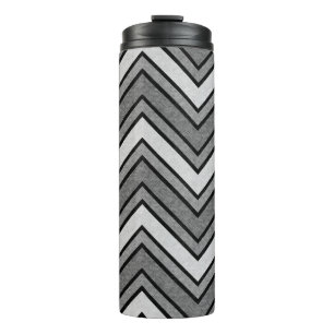 Grey and black sketch chevron thermal tumbler