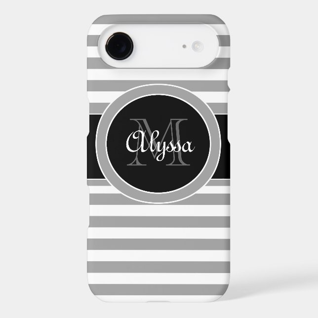 Grey and Black Stripe Phone Case (Back)