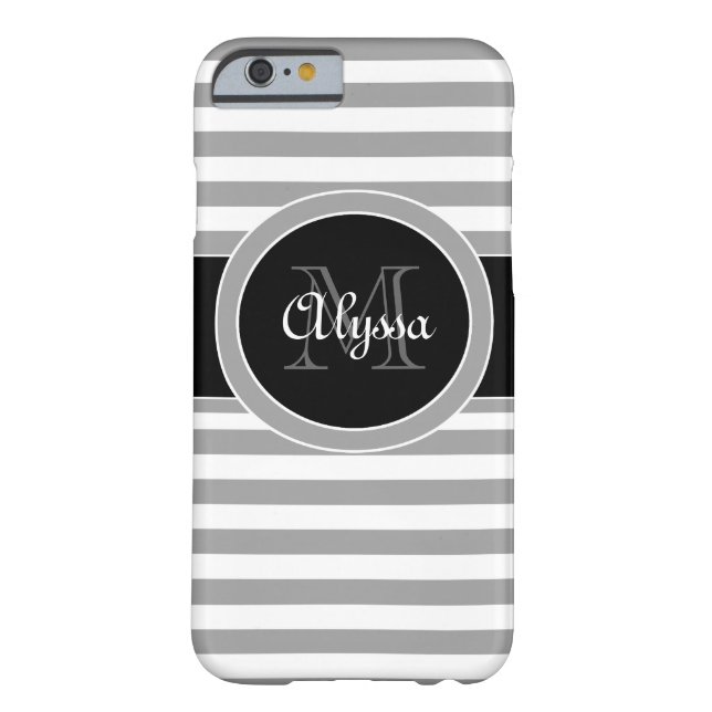 Grey and Black Stripe Phone Case (Back)