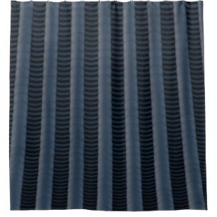 Grey and black striped illustration shower curtain
