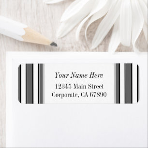 Grey and Black Stripes Custom Address Labels