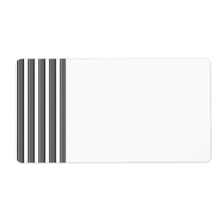 Grey and Black Stripes on White Label Template