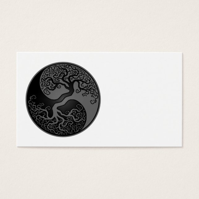 Grey and Black Tree of Life Yin Yang (Front)