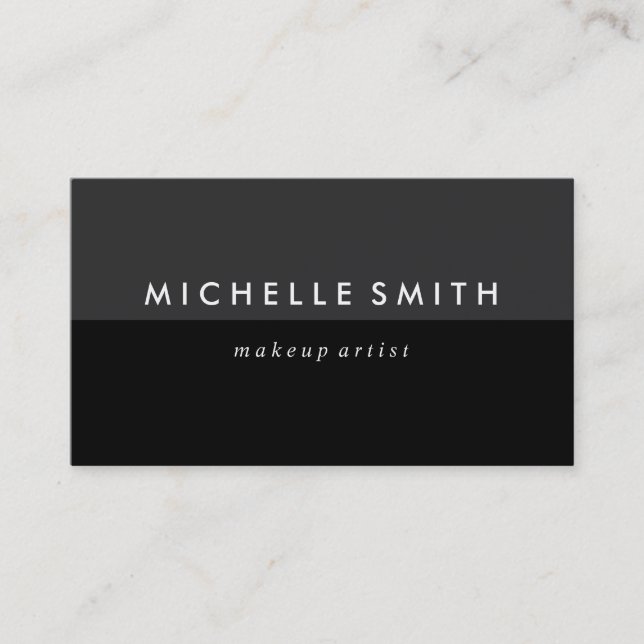Grey and Black Two Tone Business Card (Front)