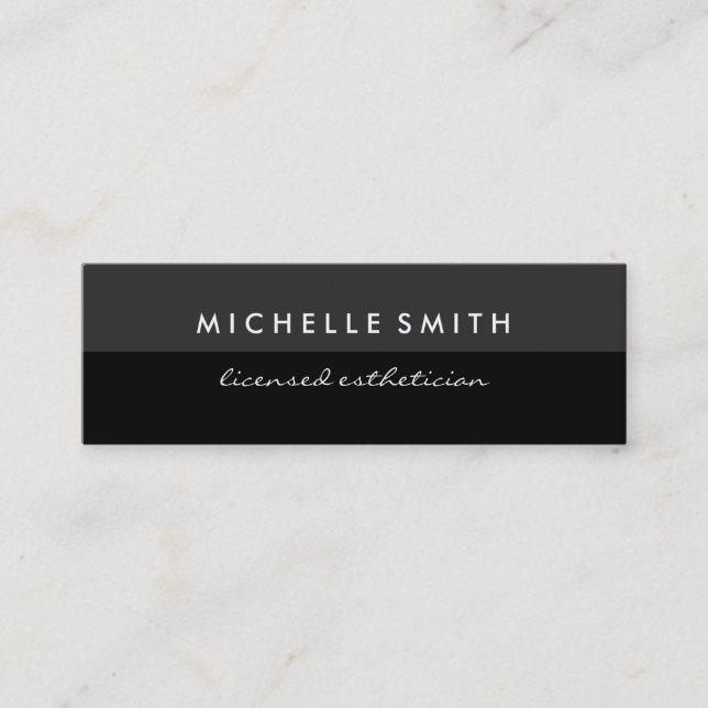 Grey and Black Two Tone Mini Business Card (Front)