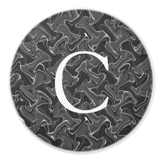 Grey and Black Urban Bedroom Decor Design Ceramic Knob (Front)