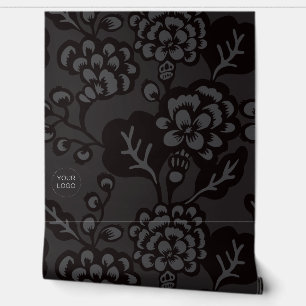 Grey and Black Vibrant and Bold Floral Pattern Wallpaper
