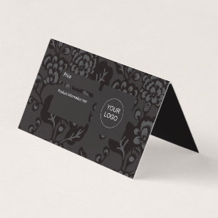 Grey and Black Vibrant, Bold Floral Pattern Sign Business Card