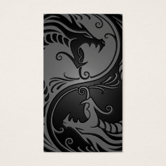 Grey and Black Yin Yang Dragons