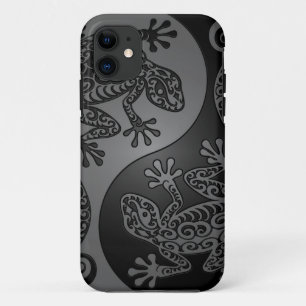 Grey and Black Yin Yang Lizards iPhone 11 Case