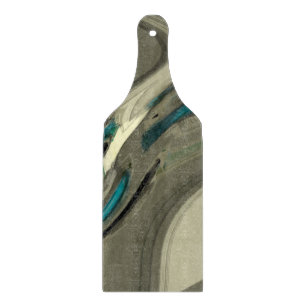 Grey and Blue Abstract Art Cutting Board