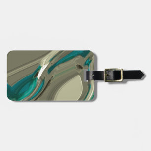 Grey and Blue Abstract Art Luggage Tag