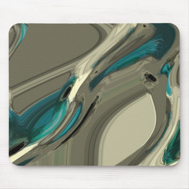 Grey and Blue Abstract Art Mouse Mat (Front)