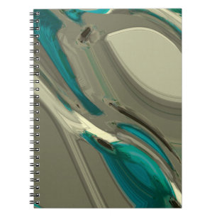 Grey and Blue Abstract Art Notebook