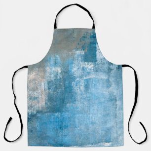 Grey and Blue Abstract Art Paintingabstract, paint Apron