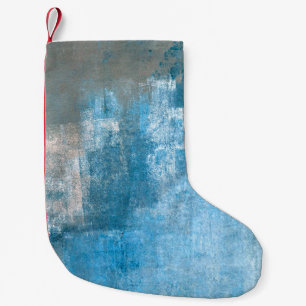 Grey and Blue Abstract Art Paintingabstract, paint Small Christmas Stocking
