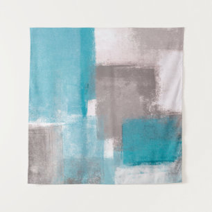 Grey and Blue Abstract Art Paintingabstract,painti Tapestry