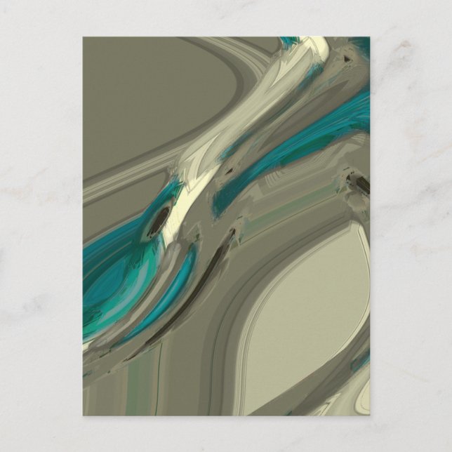 Grey and Blue Abstract Art Postcard (Front)