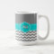 Grey and Blue Chevron Personalised Mug