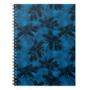 Grey and blue floral pattern. notebook