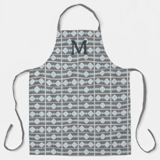 Grey and Blue Geometric Shapes Apron