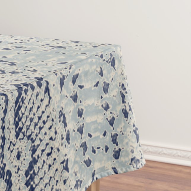 Grey and Blue Snake Skin Animal Print Tablecloth (In Situ)