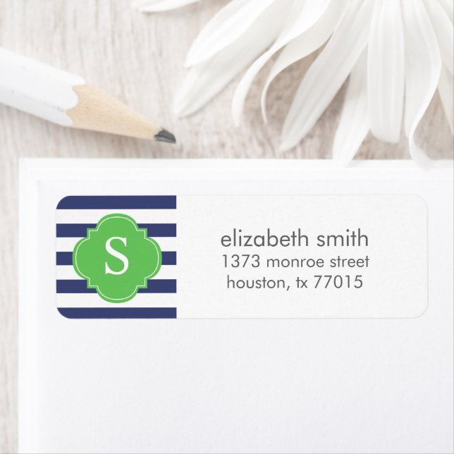 Grey and Blue Stripes Monogram (Insitu)