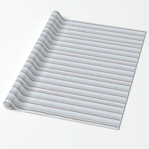 Grey and Blue Stripes Wrapping Paper