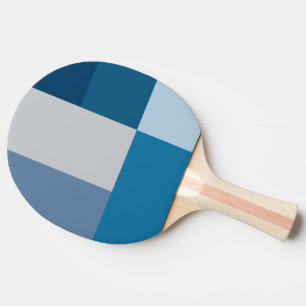 Grey And Blues Colour Block Print Ping Pong Paddle